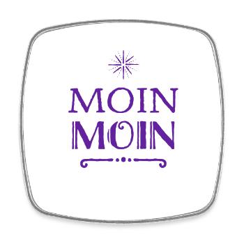 moin moin - Viereckiger Kühlschrankmagnet - Weiß - Vorne