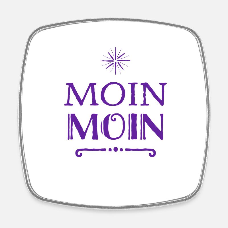 moin moin - Viereckiger Kühlschrankmagnet - Weiß