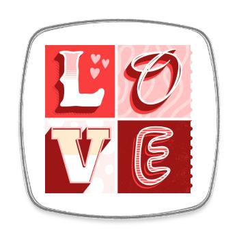 Love Love Scripture Heart Partner Couple In Love - Square fridge magnet - white - Front