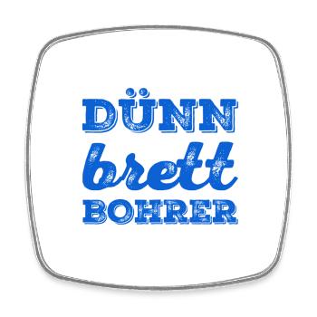 Dünnbrettbohrer - Viereckiger Kühlschrankmagnet - Weiß - Vorne
