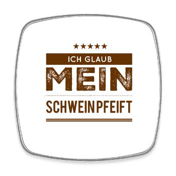 das wundert mich - Viereckiger Kühlschrankmagnet - Weiß - Vorne