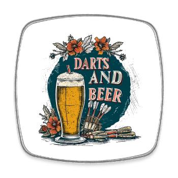 Darts And Beer Dart Sayings Sports - Square fridge magnet - white - Front