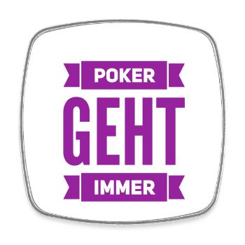 ich stehe auf Poker - Viereckiger Kühlschrankmagnet - Weiß - Vorne