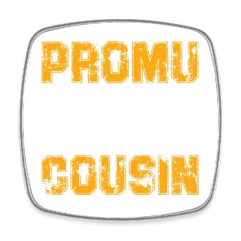 Promu Super Cousin Cadeau Rigolo Homme Cousin - Magnet carré - blanc - Devant