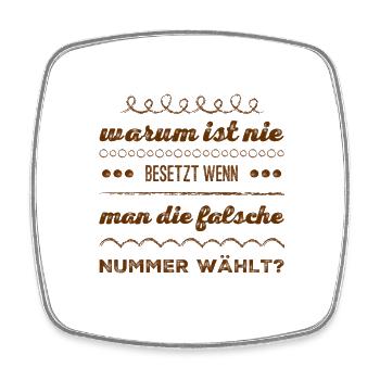 ich habe mich verwählt - Viereckiger Kühlschrankmagnet - Weiß - Vorne