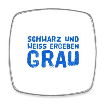 weiß und schwarz ergeben grau - Viereckiger Kühlschrankmagnet - Weiß - Vorne