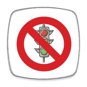 Stoppt die Ampel Verbotsschild Politik - Viereckiger Kühlschrankmagnet - Weiß - Vorne