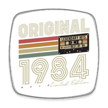 Original 1984 Retro Jahrgang Vintage Geburtstag - Viereckiger Kühlschrankmagnet - Weiß - Vorne