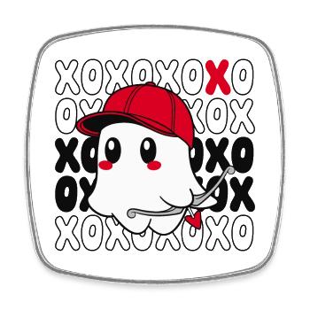 Valentinstag xoxo xoxo hugs kisses Liebe verliebt - Viereckiger Kühlschrankmagnet - Weiß - Vorne