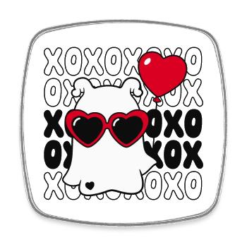 Saint-Valentin xoxo xoxo câlins embrasses amour dans l’amour - Magnet carré - blanc - Devant