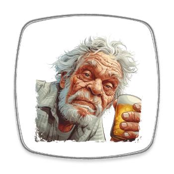Beer Drinker Outfit Father's Day Men's Night - Square fridge magnet - white - Front