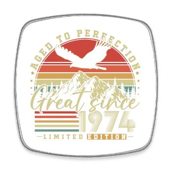 Great Since 1974 Vintage Vintage Birthday - Square fridge magnet - white - Front