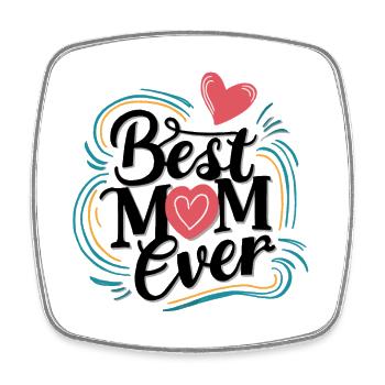 Best Mom Forever - Cadeau de fête des mères - Magnet carré - blanc - Devant