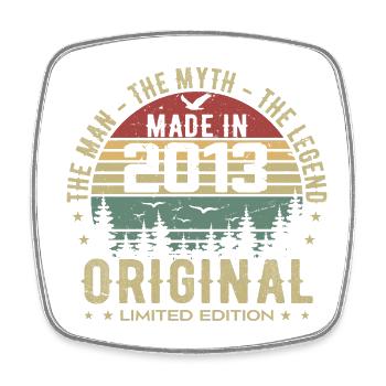 Original 2013 Retro 2013 Cadeau Anniversaire 2013 - Magnet carré - blanc - Devant