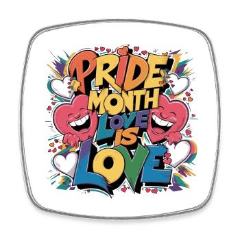 Mois de la fierté L’amour c’est l’amour LGBTQ LGBTQIA+ - Magnet carré - blanc - Devant