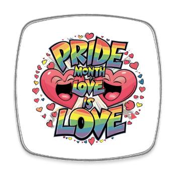 Mois de la fierté L’amour c’est l’amour LGBTQ LGBTQIA+ - Magnet carré - blanc - Devant