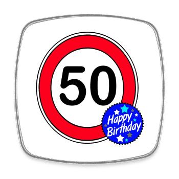 50th Birthday, 50 Years , Happy Birthday (25) - Square fridge magnet - white - Front