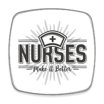 Nurses Krankenschwester Arzthelferin Spruch Zitat - Viereckiger Kühlschrankmagnet - Weiß - Vorne