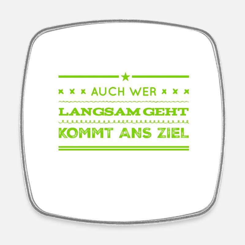 Slow movement - Square fridge magnet - white