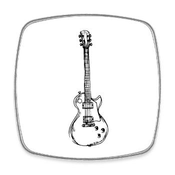 Guitar, guitarist - Square fridge magnet - white - Front
