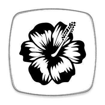 hibiscus - Square fridge magnet - white - Front