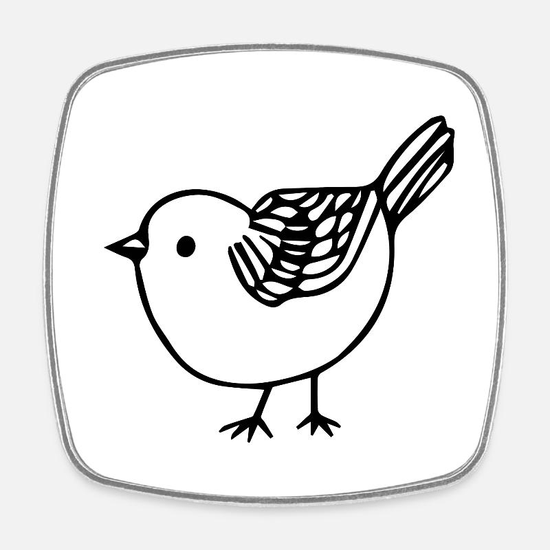 Vogel - Viereckiger Kühlschrankmagnet - Weiß
