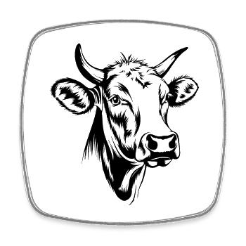 Vache Vaches - Magnet carré - blanc - Devant