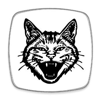 Katze Katzen Katzendame Katzenfreund Katzengesicht - Viereckiger Kühlschrankmagnet - Weiß - Vorne
