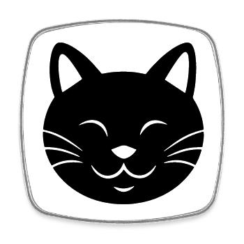 Katze Katzen Katzendame Katzenfreund Katzengesicht - Viereckiger Kühlschrankmagnet - Weiß - Vorne