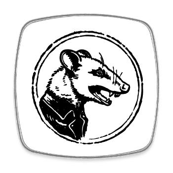 Opossum - Viereckiger Kühlschrankmagnet - Weiß - Vorne