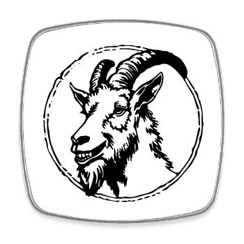 Ziege Steinbock Ziegenbock - Viereckiger Kühlschrankmagnet - Weiß - Vorne
