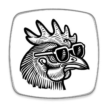 Huhn Hühnerstall - Viereckiger Kühlschrankmagnet - Weiß - Vorne