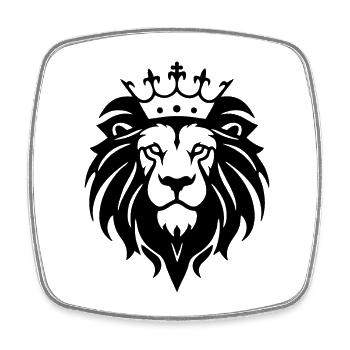 Lion Lion Head - Square fridge magnet - white - Front