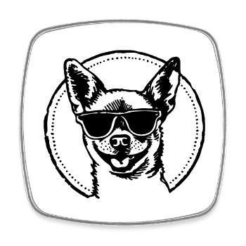 Chihuahua Dog - Square fridge magnet - white - Front