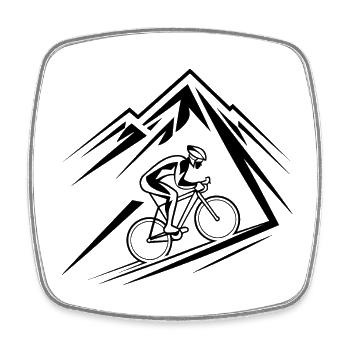 Bicycle Mountain Mountain Mountain Biker - Square fridge magnet - white - Front