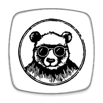 Panda Pandabär - Viereckiger Kühlschrankmagnet - Weiß - Vorne