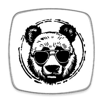 Panda Panda Bear - Square fridge magnet - white - Front