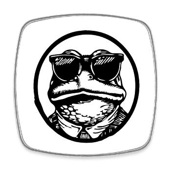 Frosch Kröte - Viereckiger Kühlschrankmagnet - Weiß - Vorne