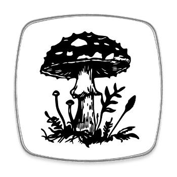 Cueilleur de champignons - Magnet carré - blanc - Devant