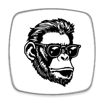 Monkey Monkey Monkey Face - Square fridge magnet - white - Front