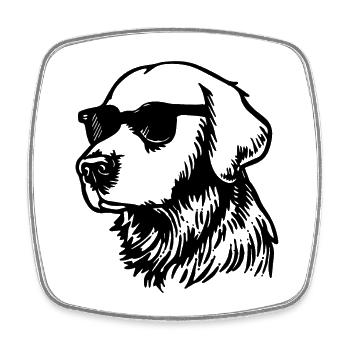 Golden Retriever Dog Dogs - Square fridge magnet - white - Front