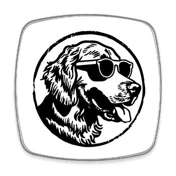 Golden Retriever Hund Hunde - Viereckiger Kühlschrankmagnet - Weiß - Vorne