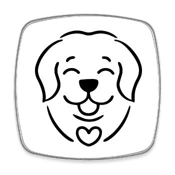 Golden Retriever Dog - Square fridge magnet - white - Front