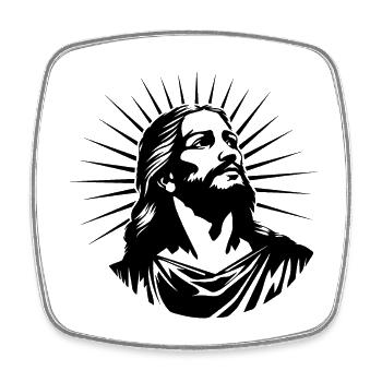Jésus-Christ Catholique Religion Christianisme - Magnet carré - blanc - Devant