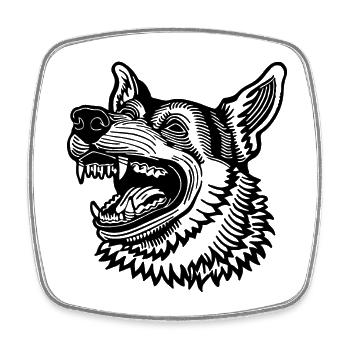 Schäferhund Hund Hundekopf - Viereckiger Kühlschrankmagnet - Weiß - Vorne