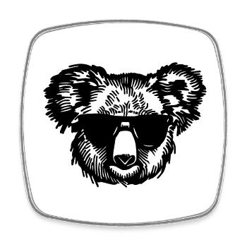 Koala - Viereckiger Kühlschrankmagnet - Weiß - Vorne