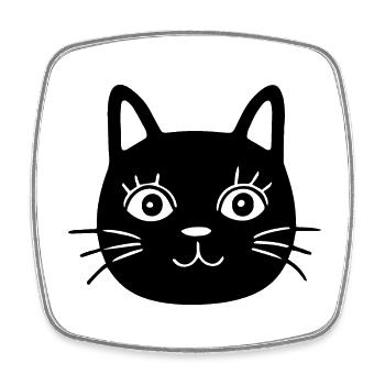 Katze Katzen Katzengesicht - Viereckiger Kühlschrankmagnet - Weiß - Vorne