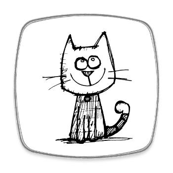 Chat Chats Visage de chat - Magnet carré - blanc - Devant