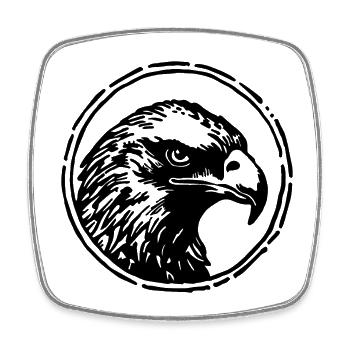 Eagle Eagle Head - Square fridge magnet - white - Front