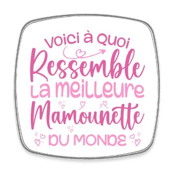 Cadeau Meilleure Mamounette - Cadeau Mamounette - Magnet carré - blanc - Devant